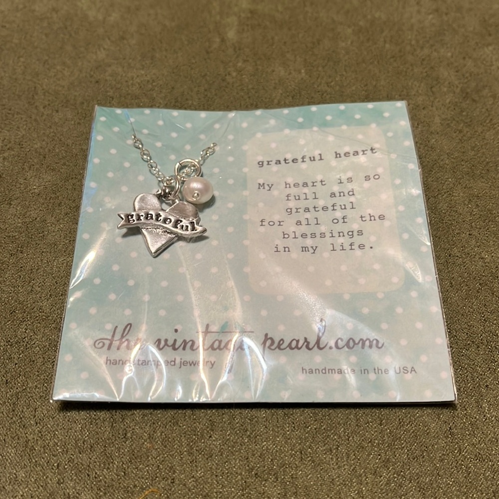 ✨ 3/$15 ✨ The Vintage Pearl Hand Stamped Jewelry - Grateful Heart